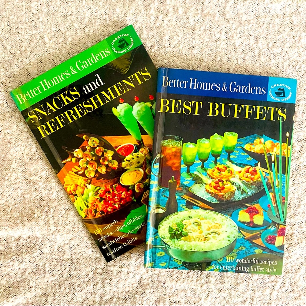 Vintage Better Homes & Gardens entertainment cookbooks, set of 2, c 1963